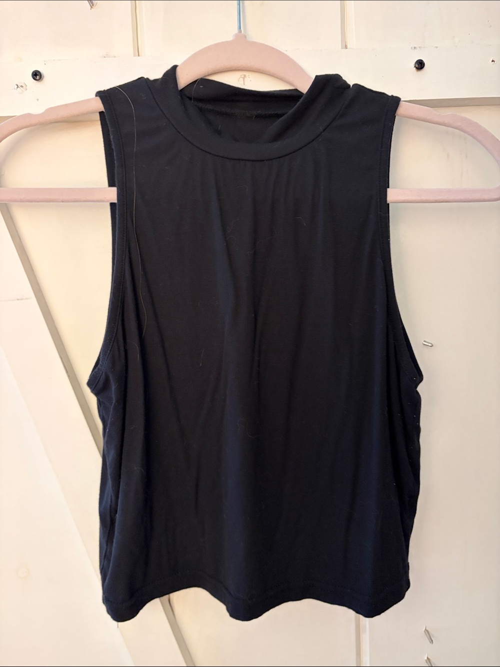 Black Sleeveless Mock Neck Women's Top